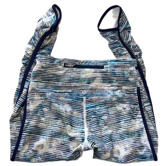 Lululemon Real Quick Tights in Blurry Belle Multi Blue  Women's 4 Ankle Crop 24" - Picture 1 of 15
